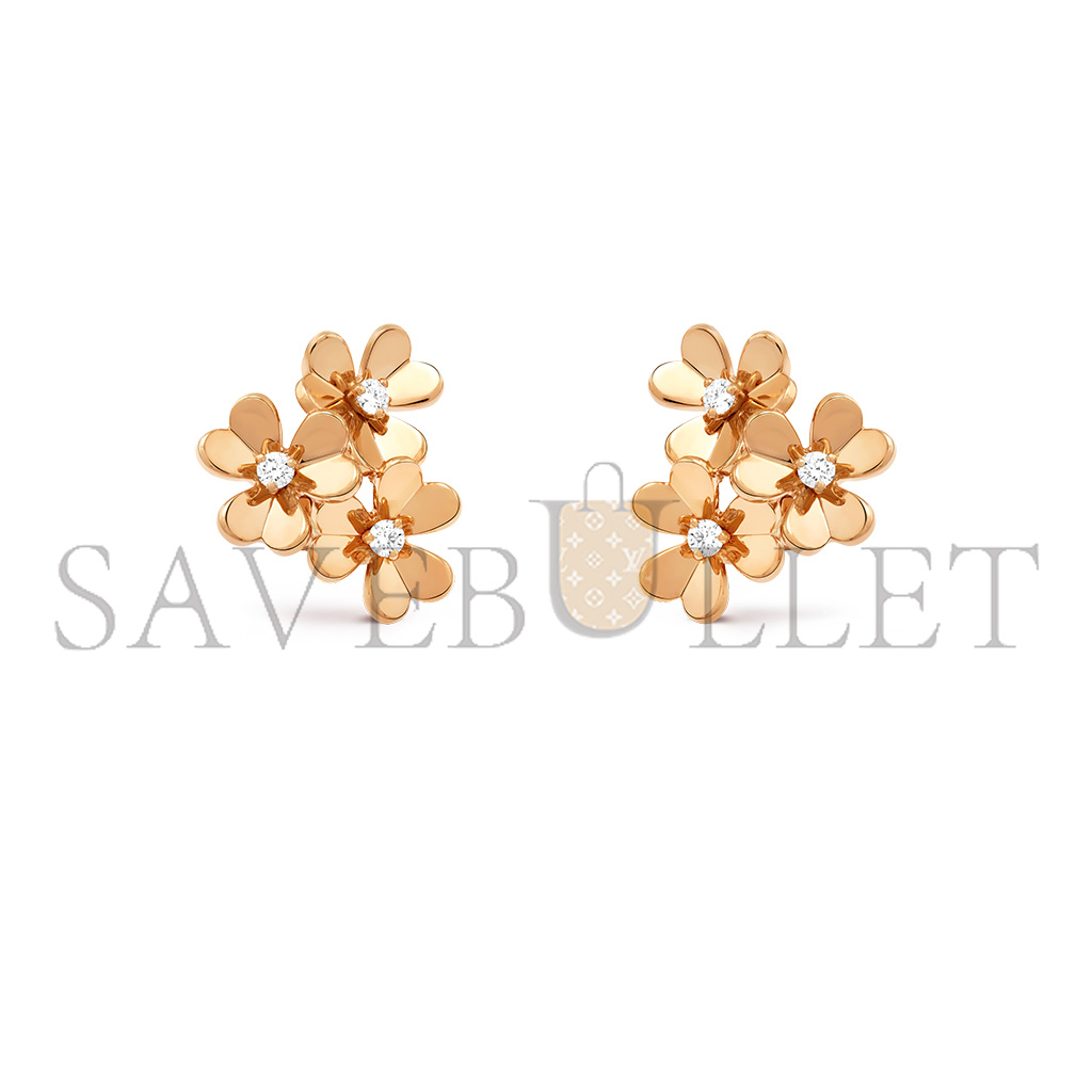 VAN CLEEF ARPELS FRIVOLE EARRINGS, 3 FLOWERS, MINI MODEL VCARP2NL00